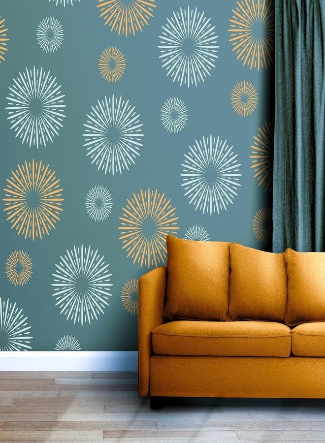 Cliths 1Pcs Wall Painting Stencil Fireworks Design DIY Template for Bedroom Living Room Home Office Walls Furniture Fabric Crafts 24x16 INCH - Image 4